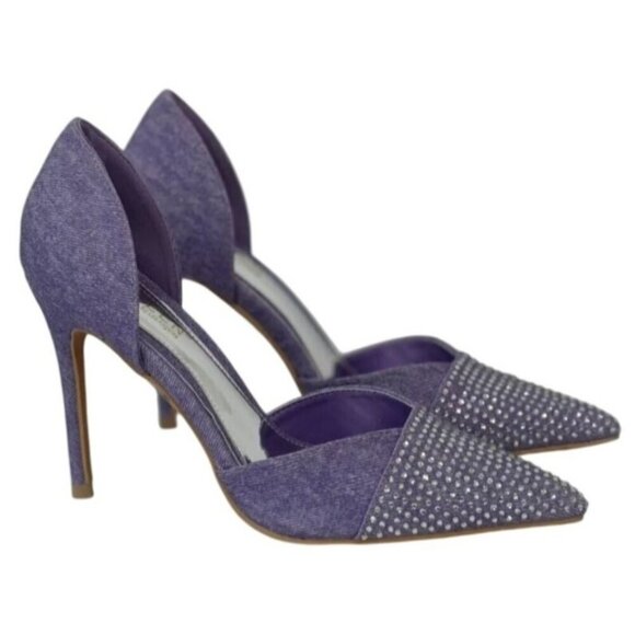 KAYLEEN / Net-26 / Purple / Rhinestone / Pointed-Toe High Heels / Elegant Formal - Picture 1 of 7